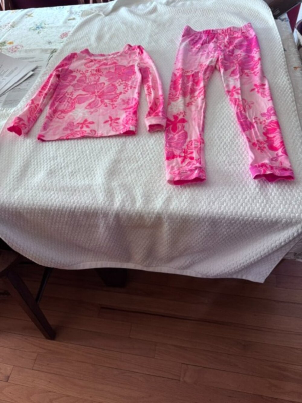 Lilly Pulitzer Kids Sammy Pajama Set Parigi Pink Floral Sz 6 EUC